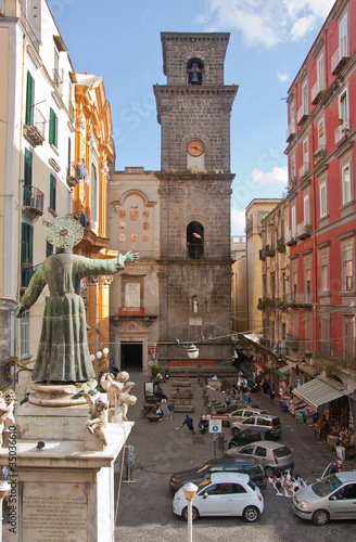 old buildings and historic center of Naples, Italy