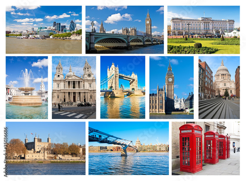 Canvas Print Collage of London landmarks