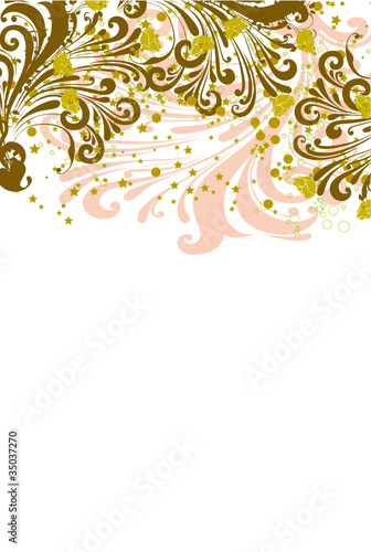 floral vintage ocre