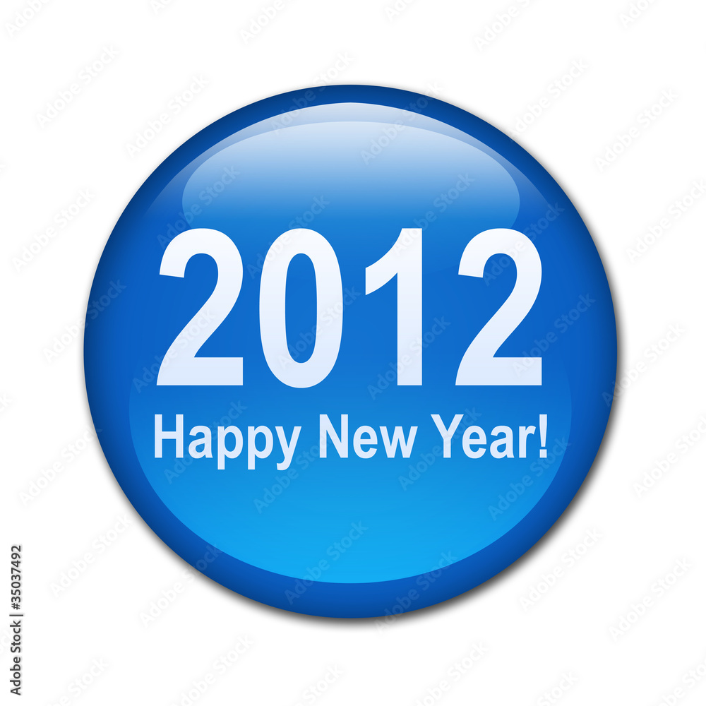 Boton brillante texto 2012 Happy New Year! Boton brillante texto 2012 Happy New Year!