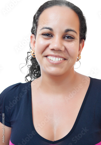 Fotografia Overweight latin woman isolated on white