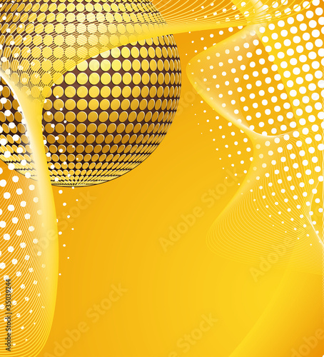 Discoball in gelbem Schleier