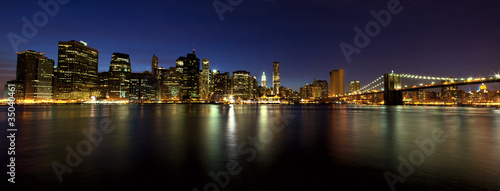 Lower Manhattan panorama at dusk, New York
