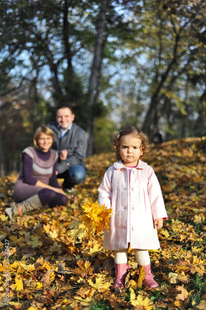 Little girl and parents Little girl and parents