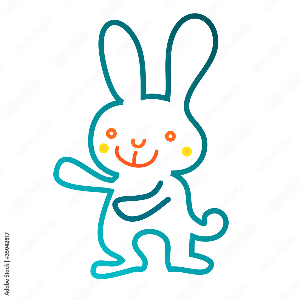 Rabbit  in simple line art
