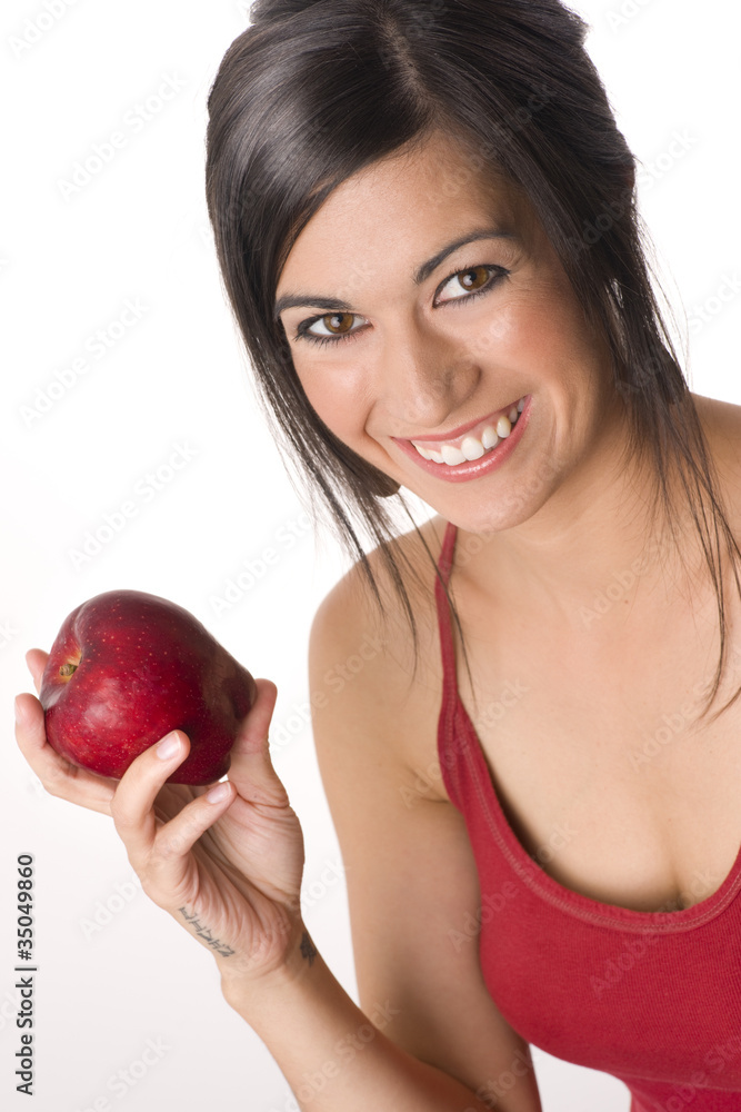 Beautiful Brunette with Apple Beautiful Brunette with Apple