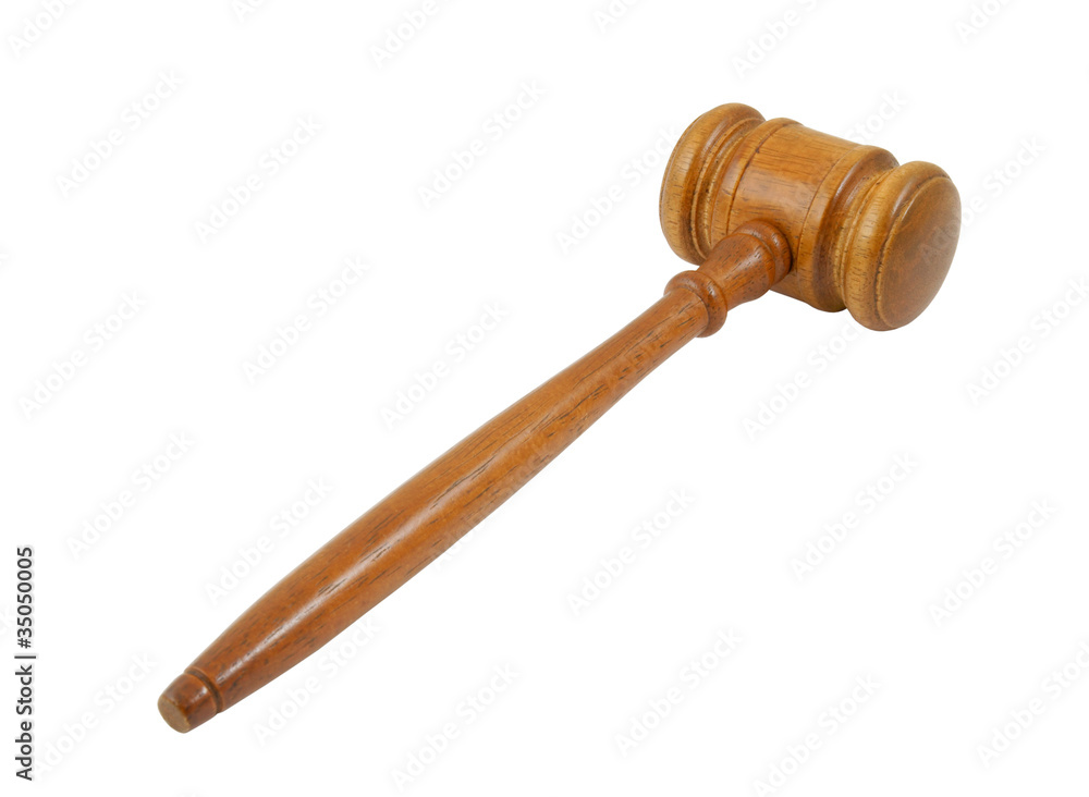 Wooden gavel isolated on white Wooden gavel isolated on white