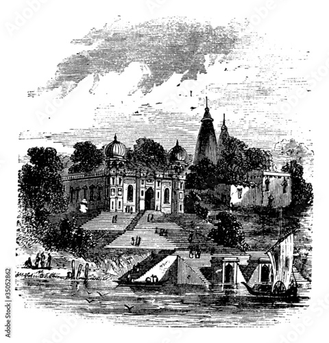 Bithoor, Ghat, Ganges, Kanpur, Uttar Pradesh,  India, vintage en