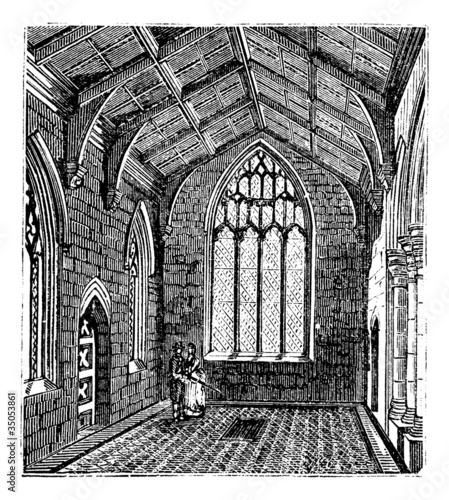 Cotton Chapel, Saint Botolph's Church vintage engraving