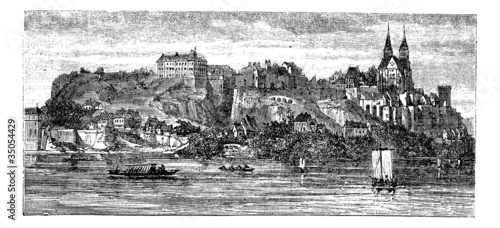 Old Breisach, Germany, vintage engraving from 1890s.