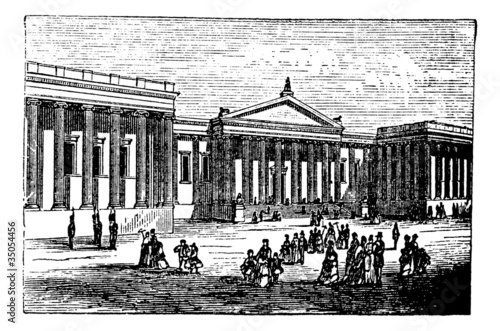 British Museum in London, United Kingdom (England), vintage engr