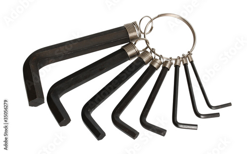 Schilderij op canvas A set of hex wrenches.