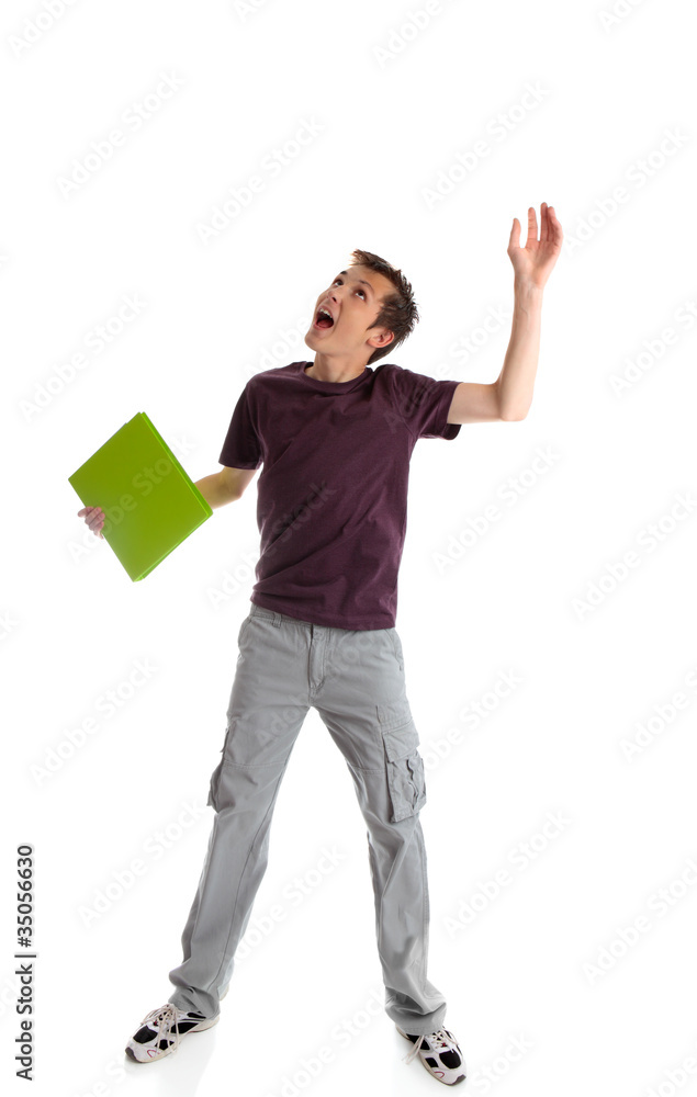 Excited student looking up Excited student looking up