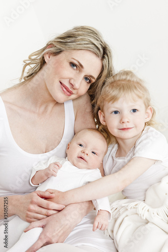 portrait of mother with her daughters