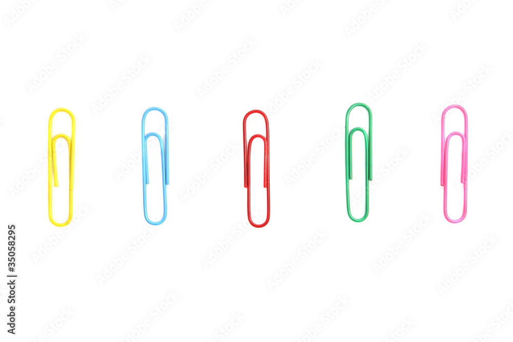 isolated colorful paper clips isolated colorful paper clips