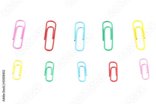 isolated colorful paper clips