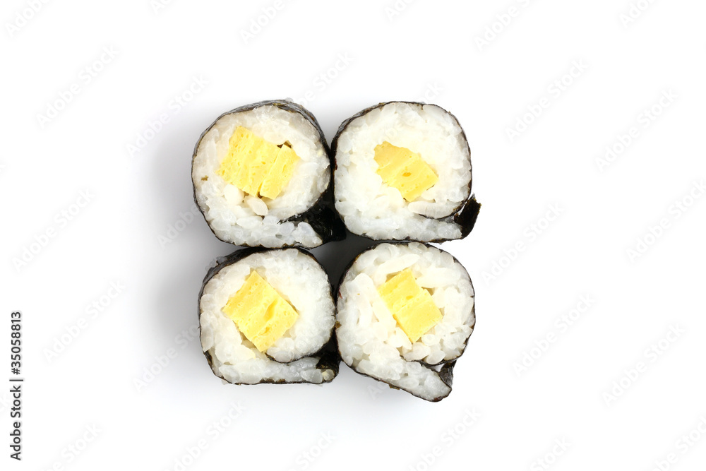 Fresh Maki Rolls isolated in white background Fresh Maki Rolls isolated in white background