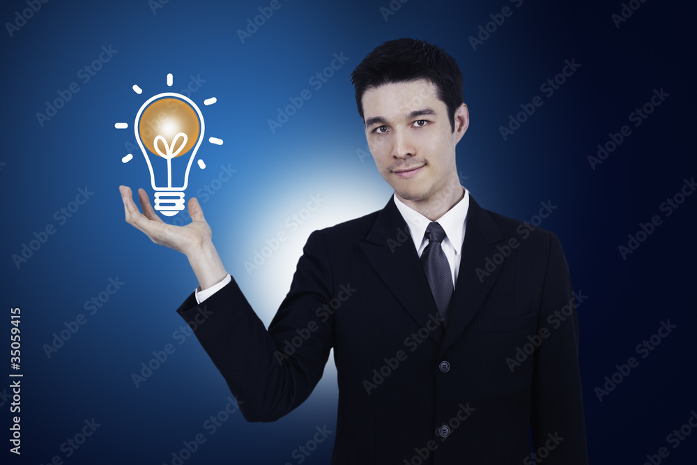 business man thinking new project business man thinking new project