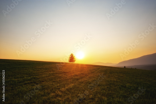 sunset over meadows © Jukov