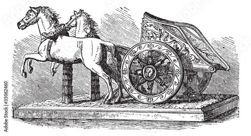Roman Chariot vintage engraving