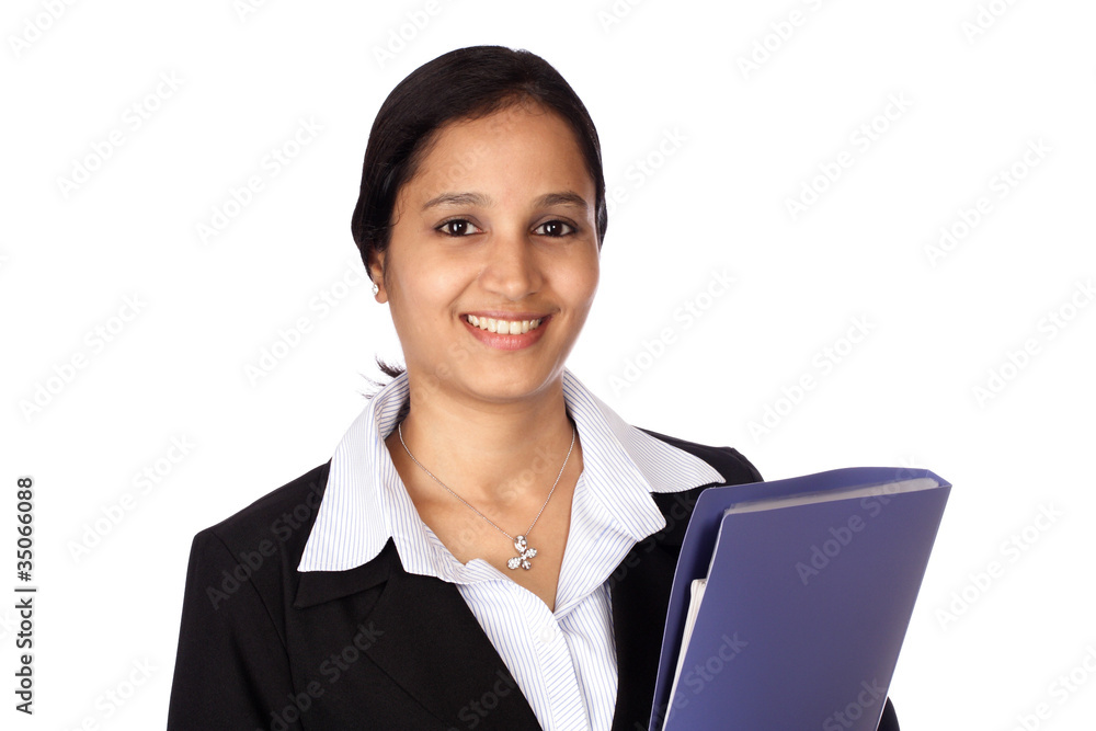 Businesswoman holding a folder