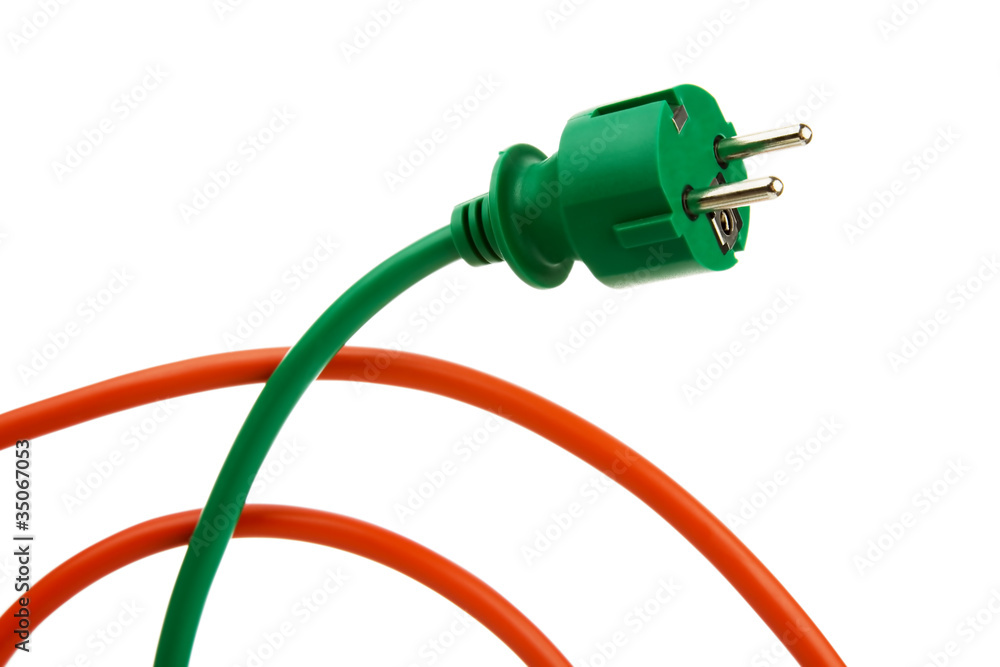 Fototapeta premium Stromstecker mit Strom Kabel