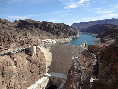 Hoover Dam overhead seen from Arizona side