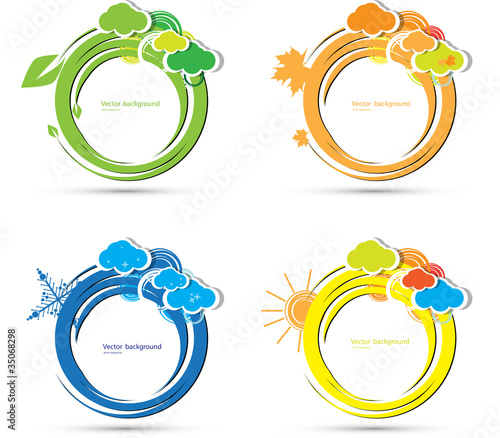 Four seasons vector elements