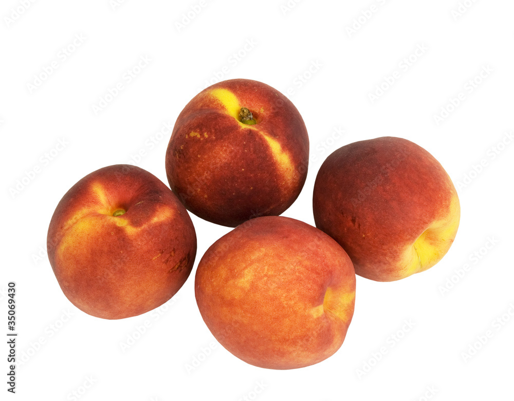 fresh organic nectarines on a white background fresh organic nectarines on a white background