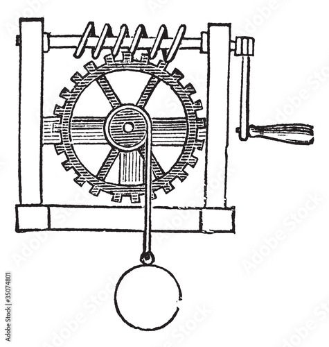 Gears, vintage engraved illustration