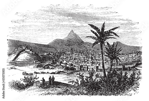 Erzurum in Anatolia, Turkey, vintage engraving