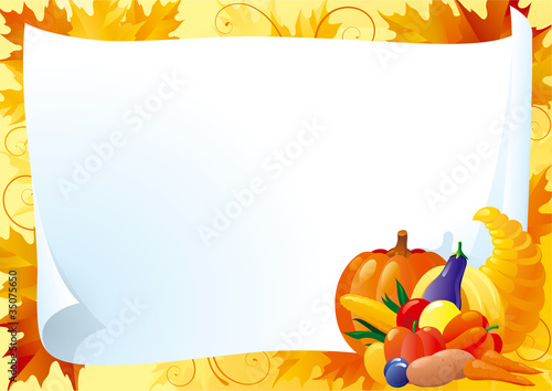 Empty blank with  Cornucopia and Vegetables