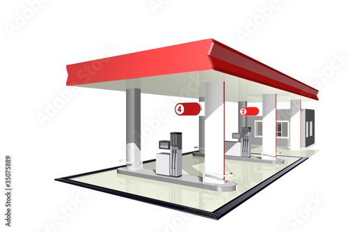 Obraz na płótnie Gasoline station w salonie