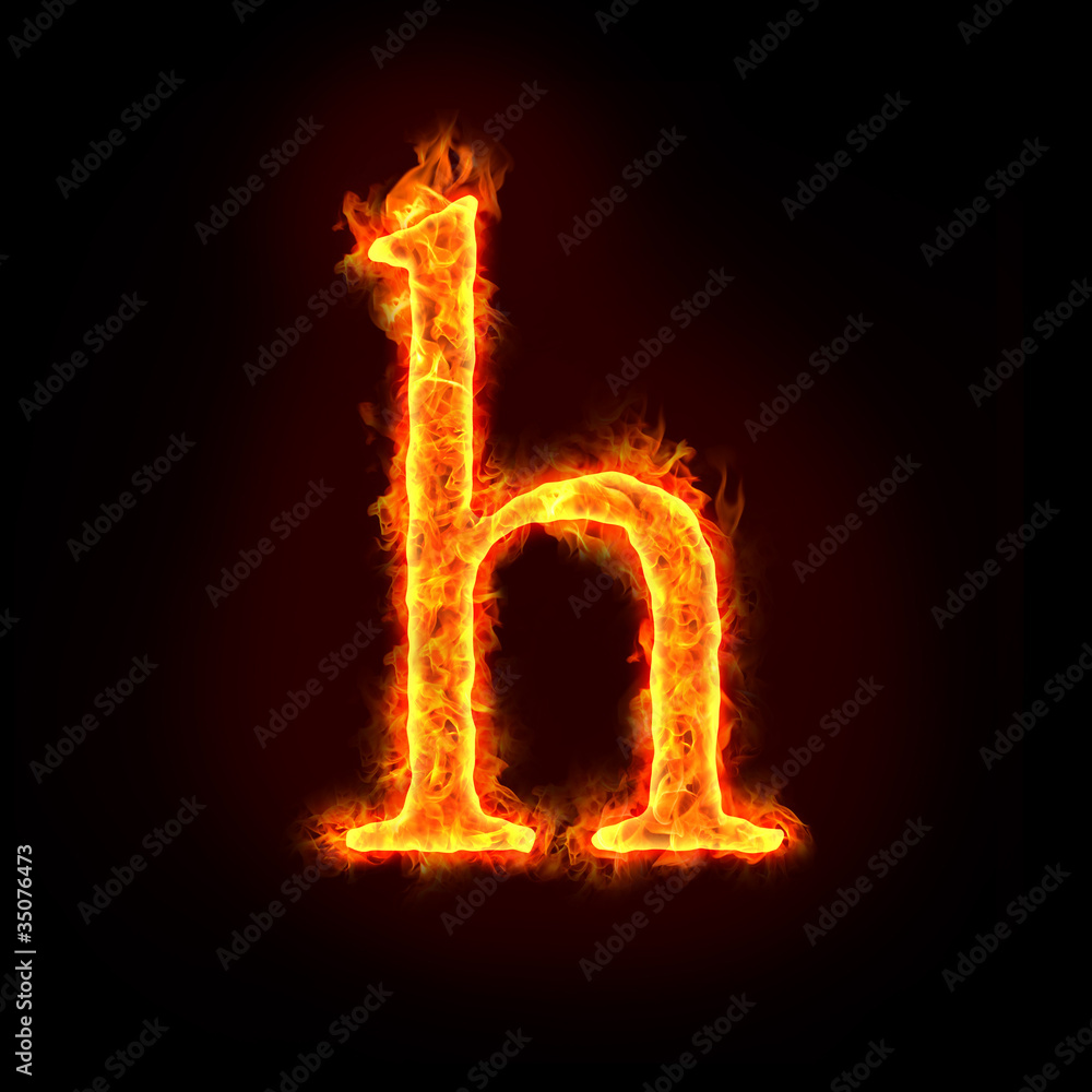 fire alphabets, small letter h fire alphabets, small letter h