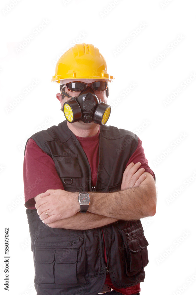 architect with gas mask, polution chemical concept architect with gas mask, polution chemical concept