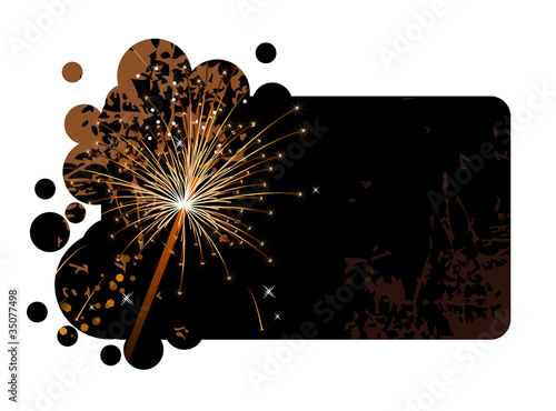 Realistic sparkling firecracker on a black background