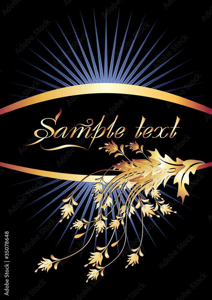 Background with golden ornament Background with golden ornament