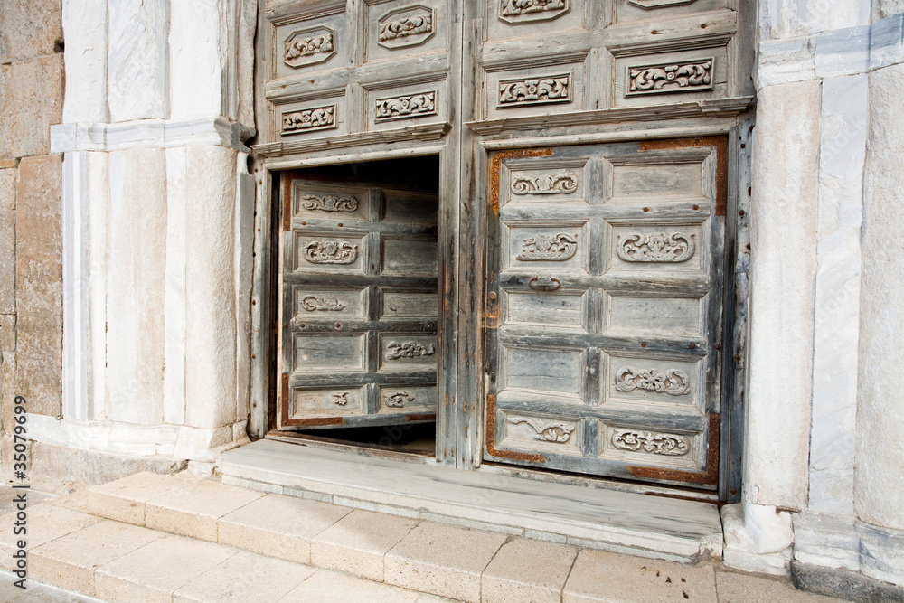 ancient doors of medieval cathedral ancient doors of medieval cathedral