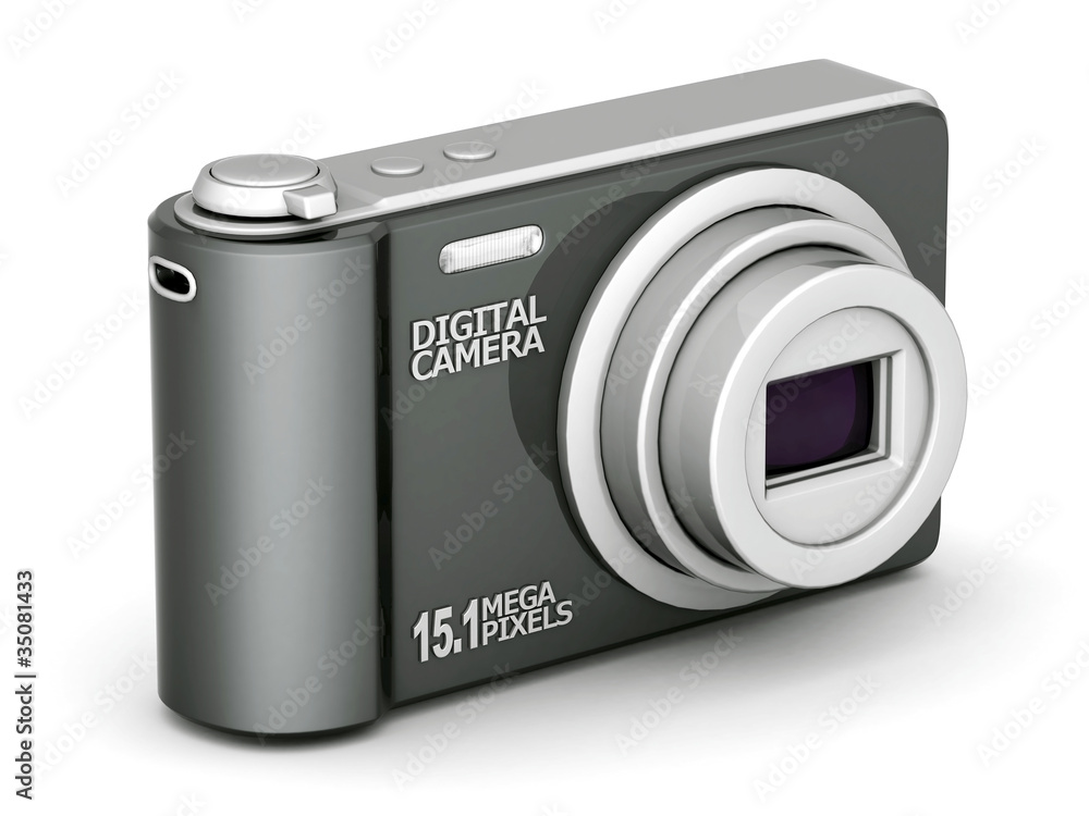 Digital camera image on white background Digital camera image on white background