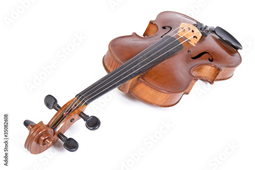 Ancient viola on a white background..