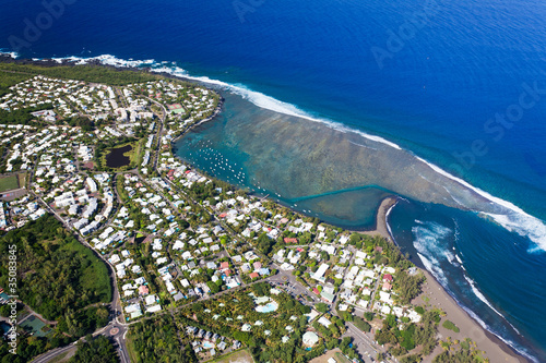 Obraz na płótnie ile de la Réunion, plage étang-salé w salonie