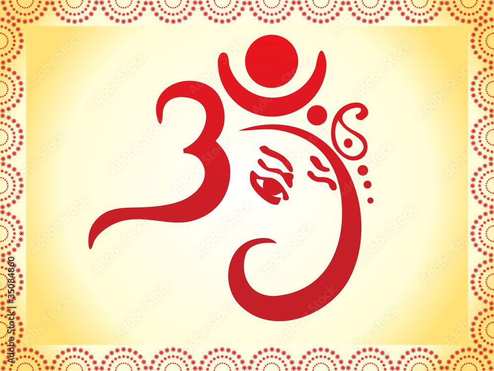 ganesha based om text artistic template ganesha based om text artistic template