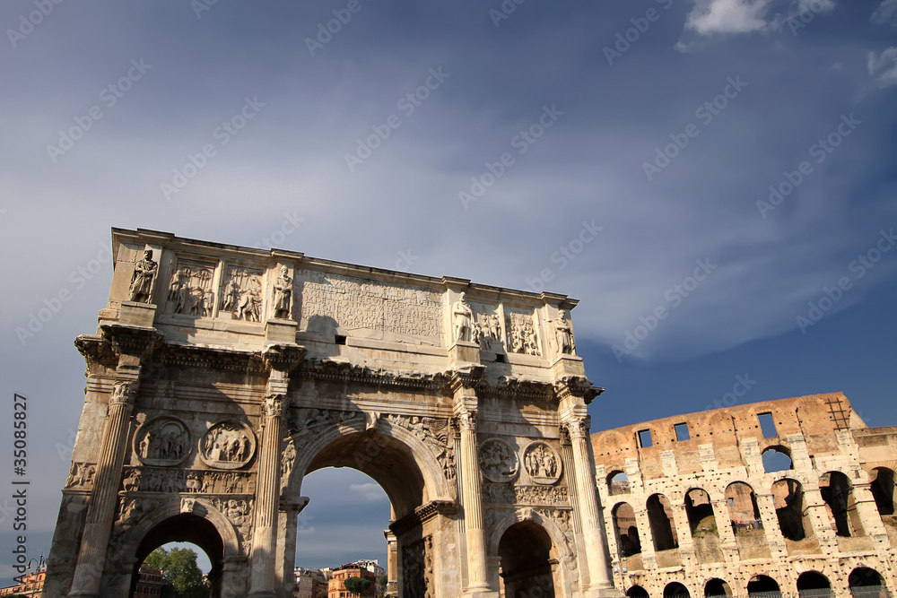 Colosseum and Arch of Constanine