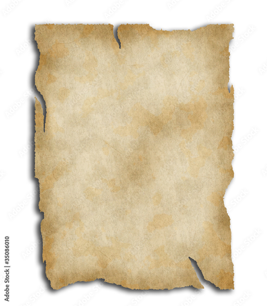 Old blank paper on white background Old blank paper on white background
