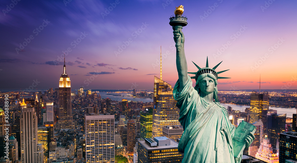 New York statue de la Liberté - obrazy, fototapety, plakaty 