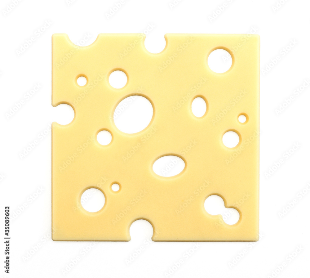 Slice of cheese isolated on white background Slice of cheese isolated on white background