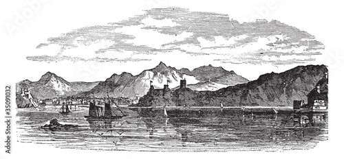 Muscat in Oman vintage engraving