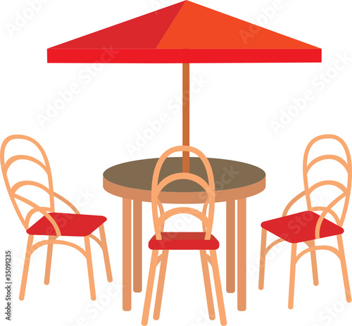 Summer street cafe. vector, white background