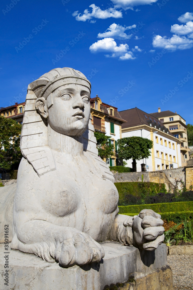 Old sphinx in the city of Neuchatel