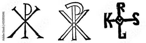 Monogram of Christ, by century and Monogram of charlemagne, vint